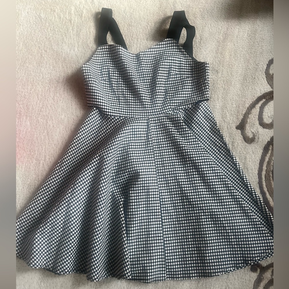 Short Checkered Plaid dress w/ side waist cutouts